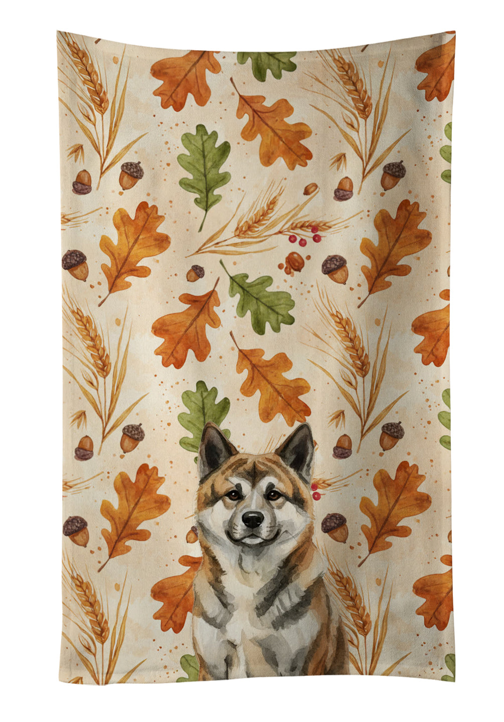 Caroline's Treasures Brindle Akita Heirloom Fall Kitchen Towel
