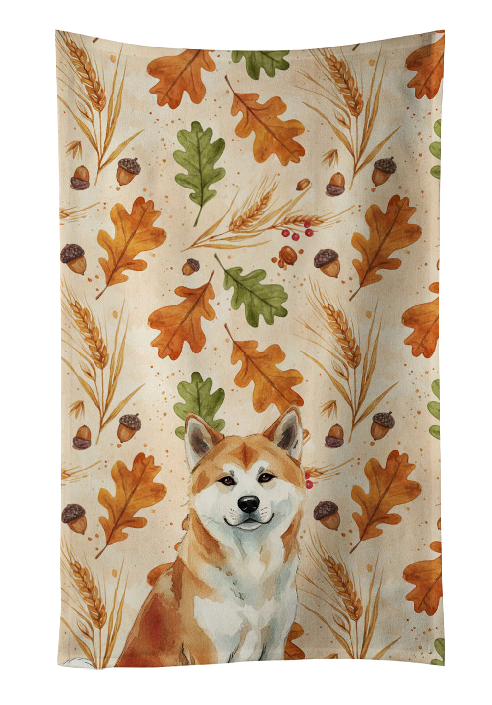 Caroline's Treasures Red Akita Heirloom Fall Kitchen Towel