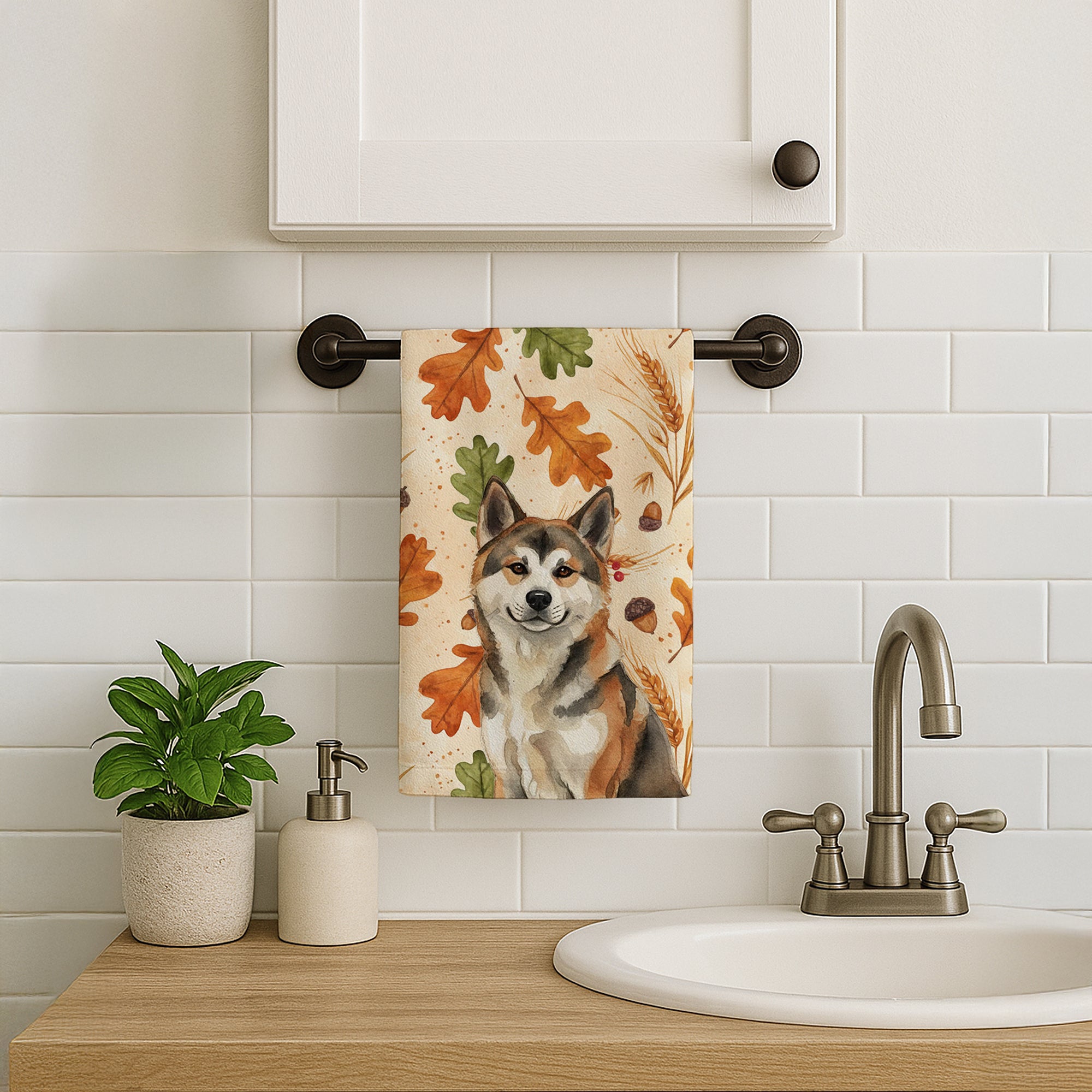Caroline's Treasures Sesame Akita Heirloom Fall Kitchen Towel