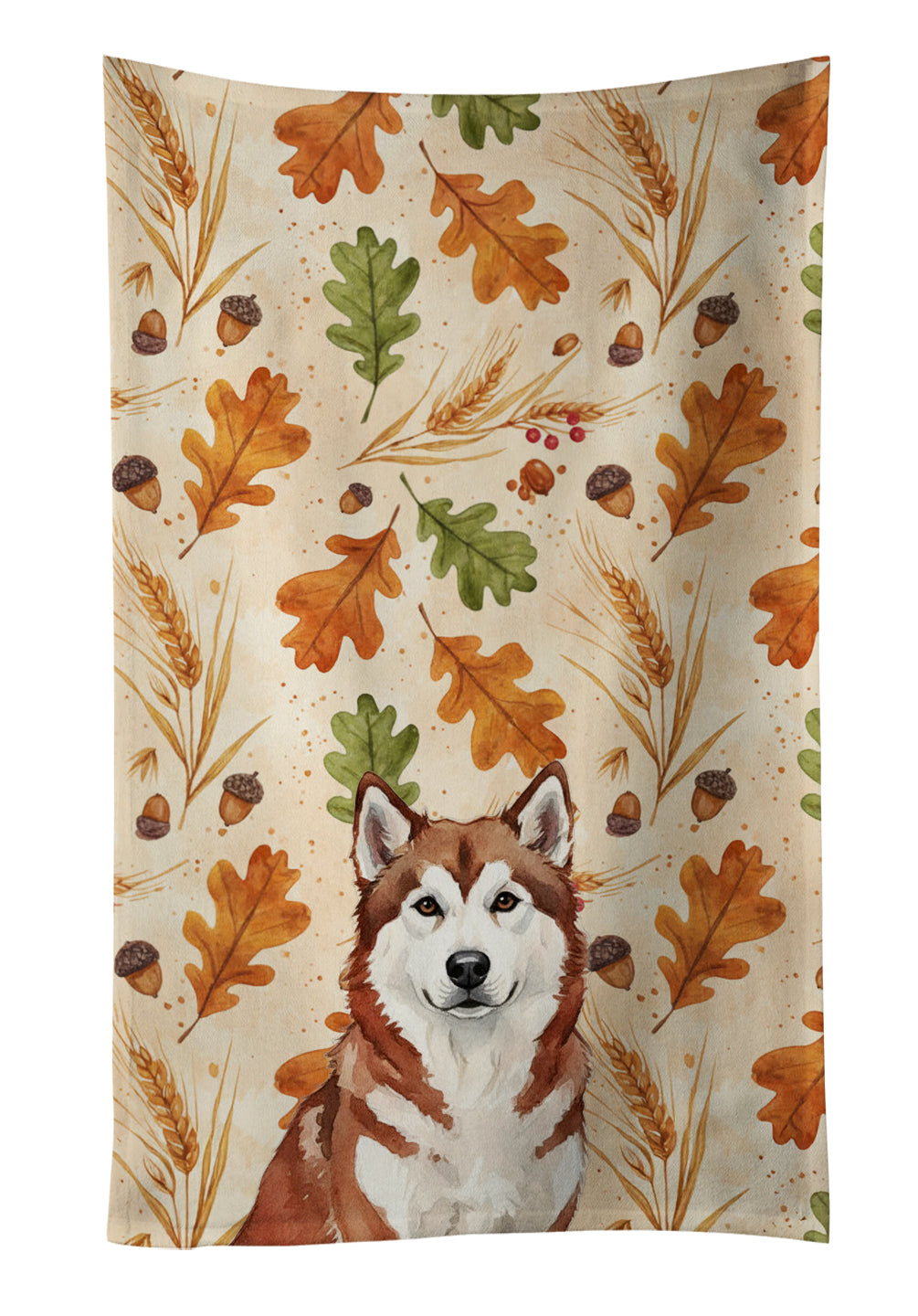 Caroline's Treasures Red and White Alaskan Malamute Heirloom Fall Kitchen Towel