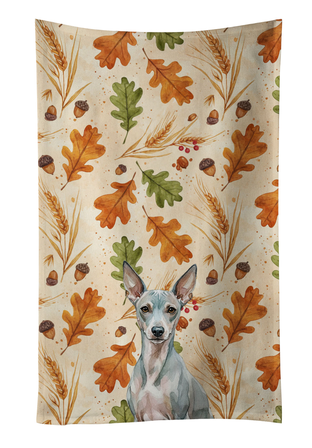 Caroline's Treasures American Hairless Terrier Heirloom Fall Kitchen Towel