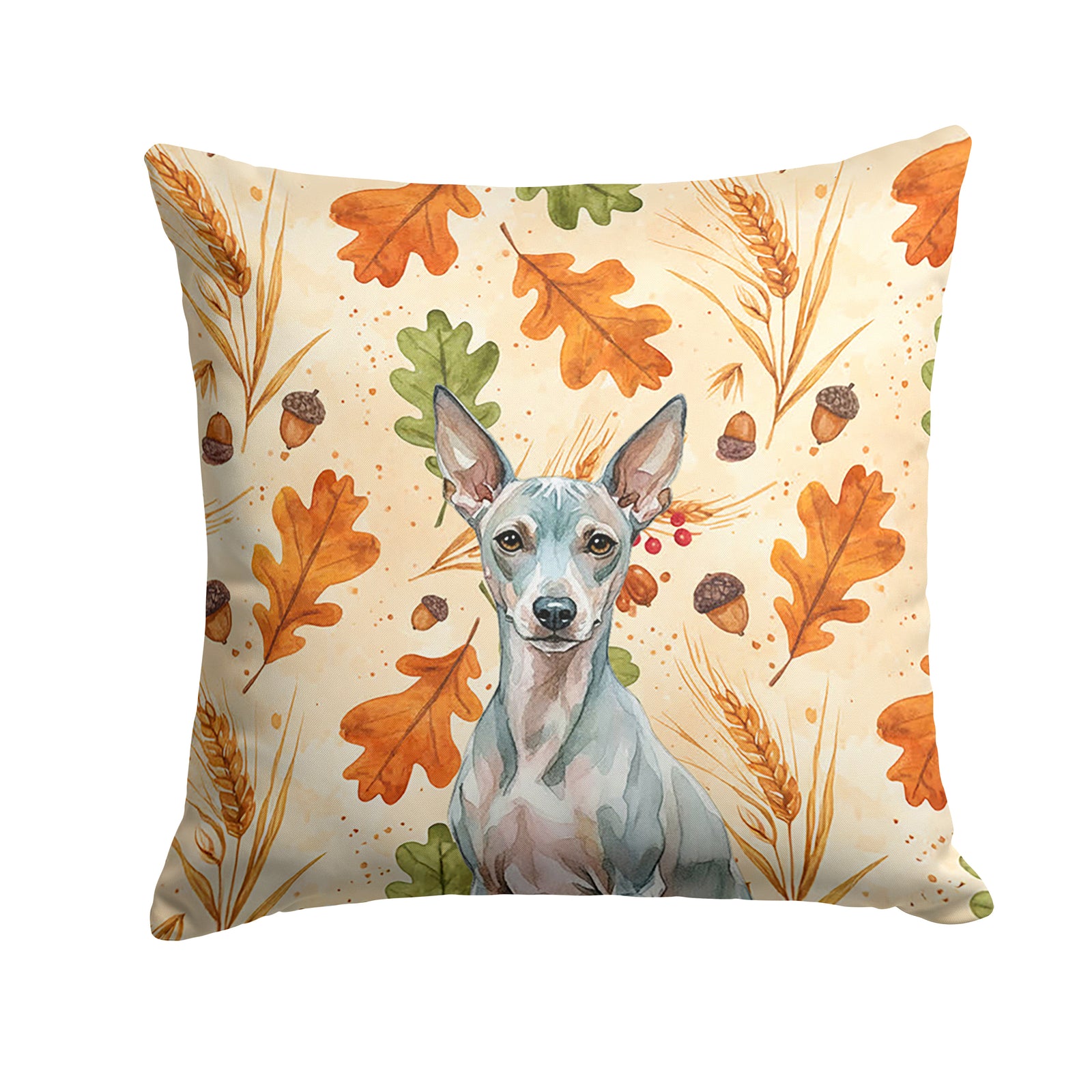 Caroline's Treasures American Hairless Terrier Heirloom Fall Throw Pillow