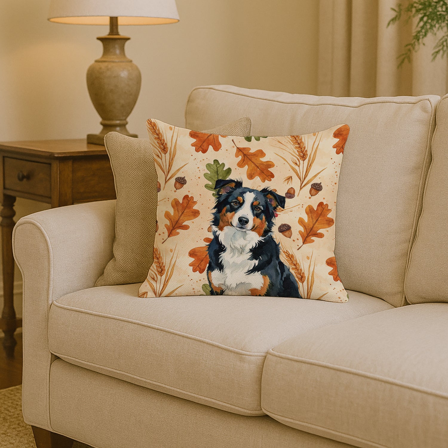 Caroline's Treasures Black Tri American Shepherd Heirloom Fall Throw Pillow