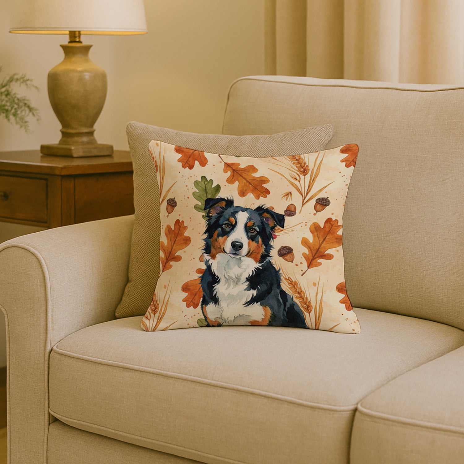 Caroline's Treasures Black Tri American Shepherd Heirloom Fall Throw Pillow