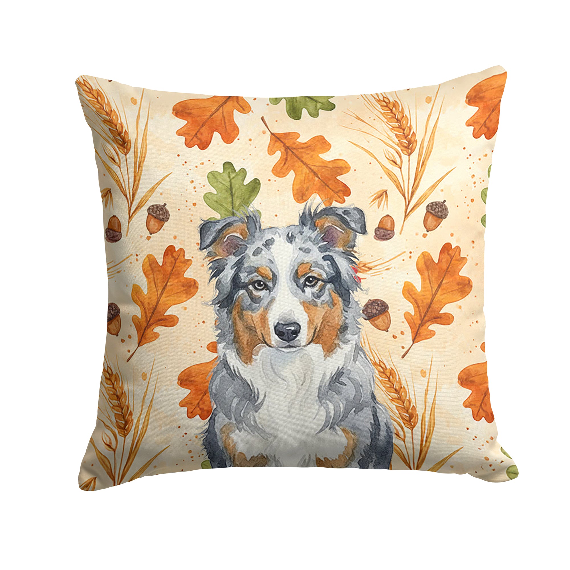 Caroline's Treasures Blue Merle American Shepherd Heirloom Fall Throw Pillow