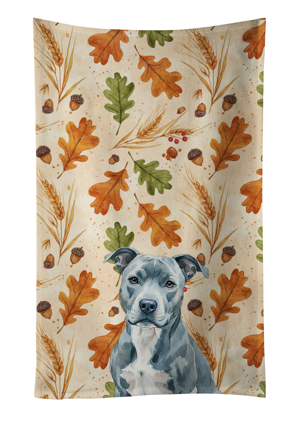 Caroline's Treasures Blue American Staffordshire Terrier Heirloom Fall Kitchen Towel