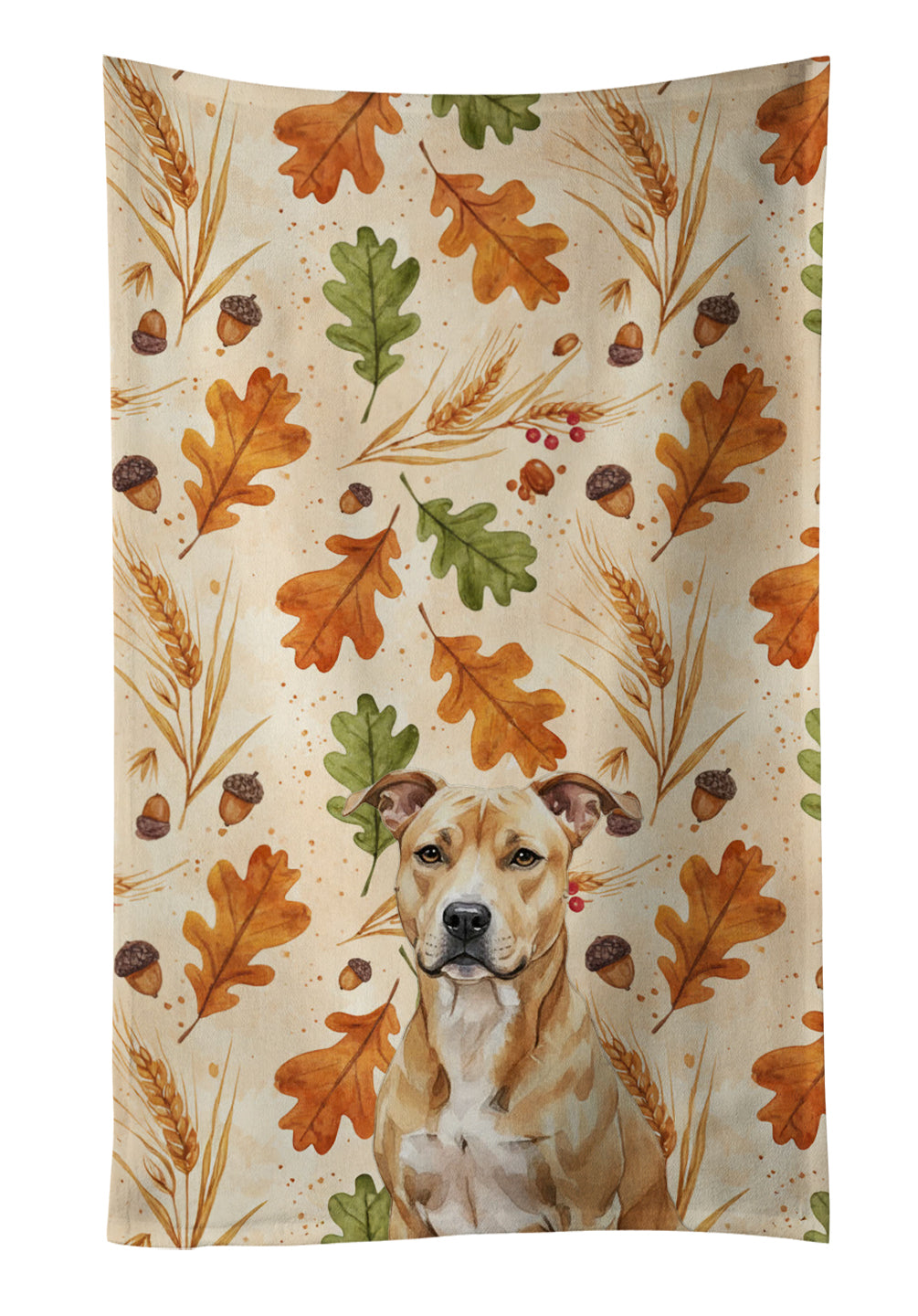 Caroline's Treasures Fawn American Staffordshire Terrier Heirloom Fall Kitchen Towel