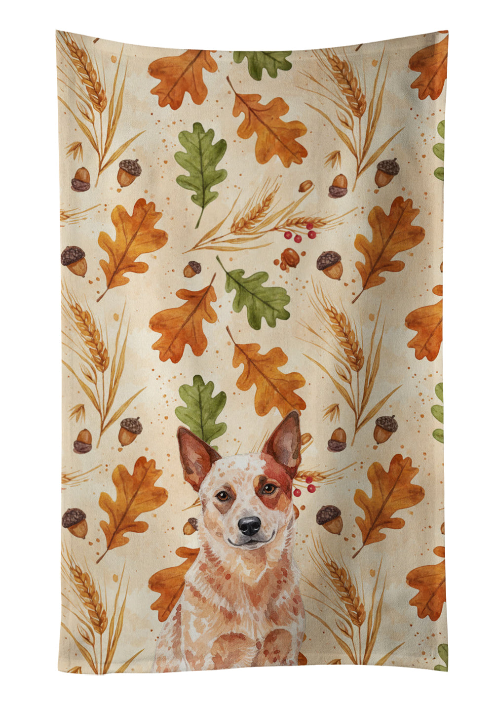 Caroline's Treasures Red Heeler Australian Cattle Dog Heirloom Fall Kitchen Towel