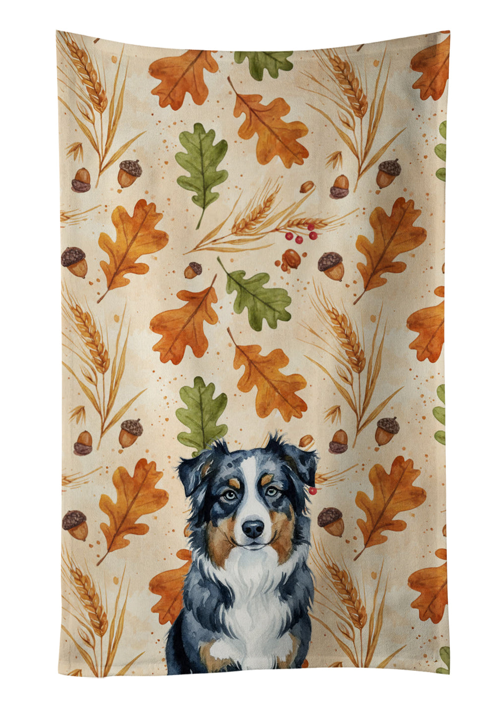Caroline's Treasures Black Australian Shepherd Heirloom Fall Kitchen Towel