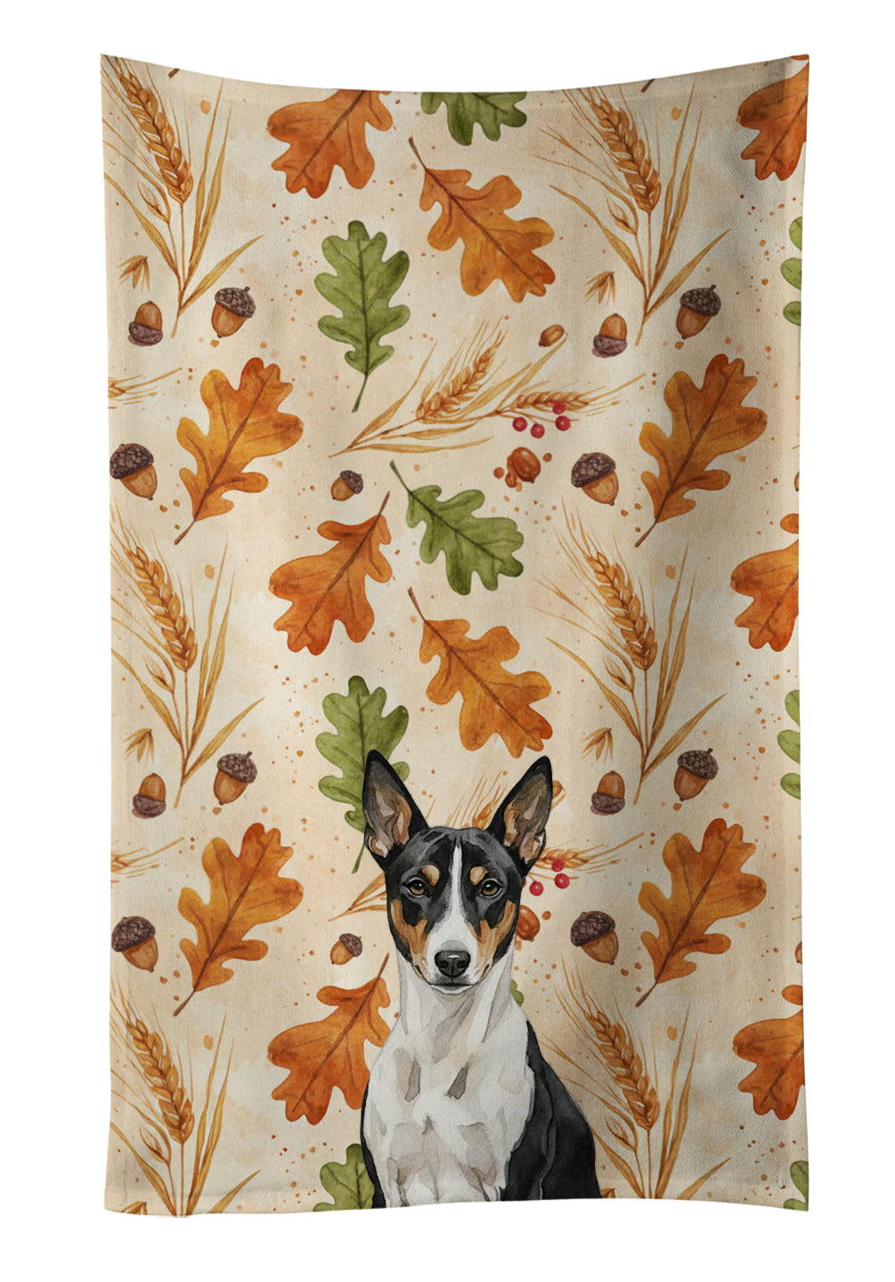 Caroline's Treasures Black and White Basenji Heirloom Fall Kitchen Towel