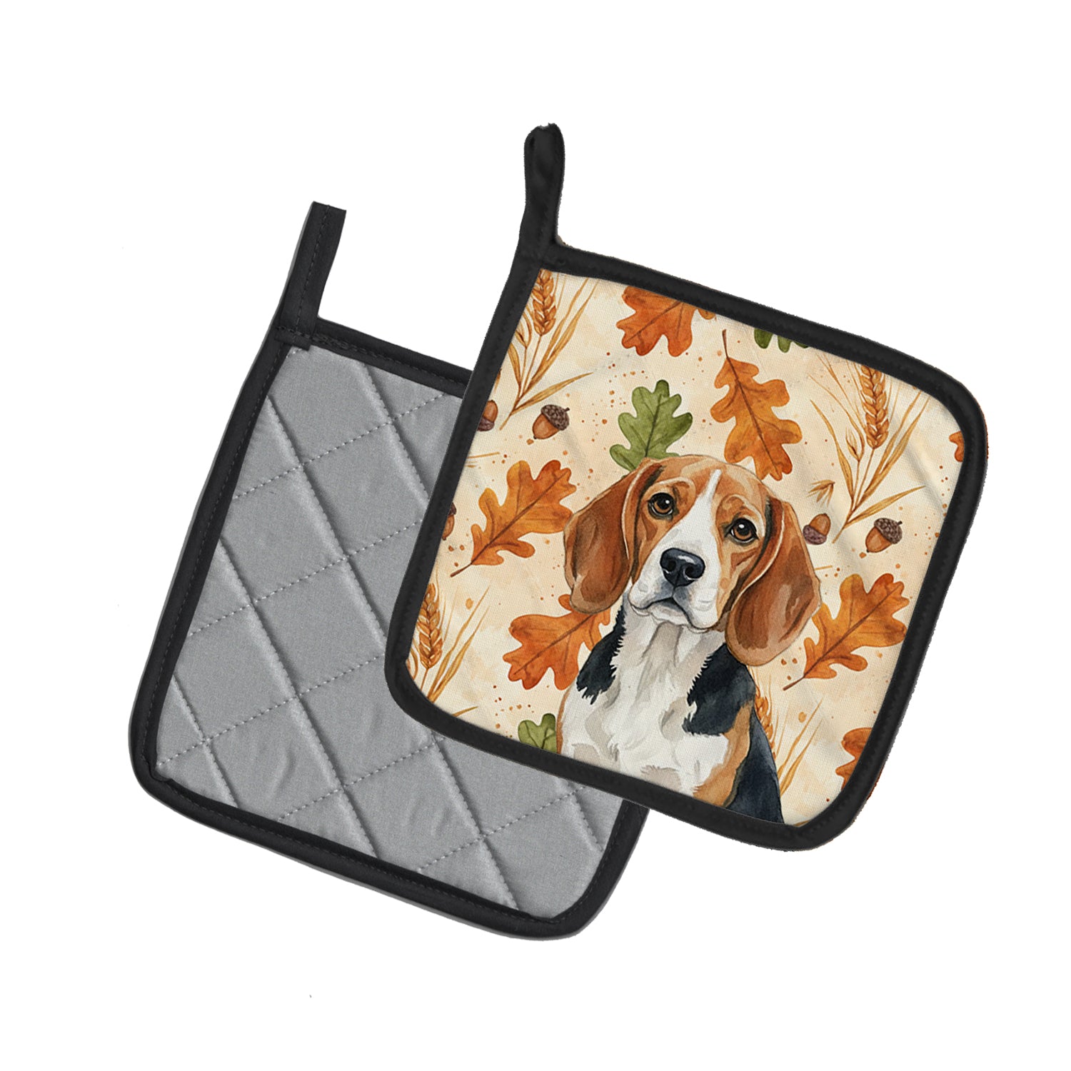 Caroline's Treasures Beagle Heirloom Fall Pair of Pot Holders