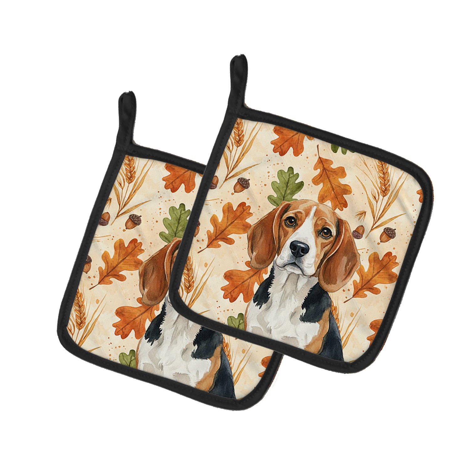 Caroline's Treasures Beagle Heirloom Fall Pair of Pot Holders