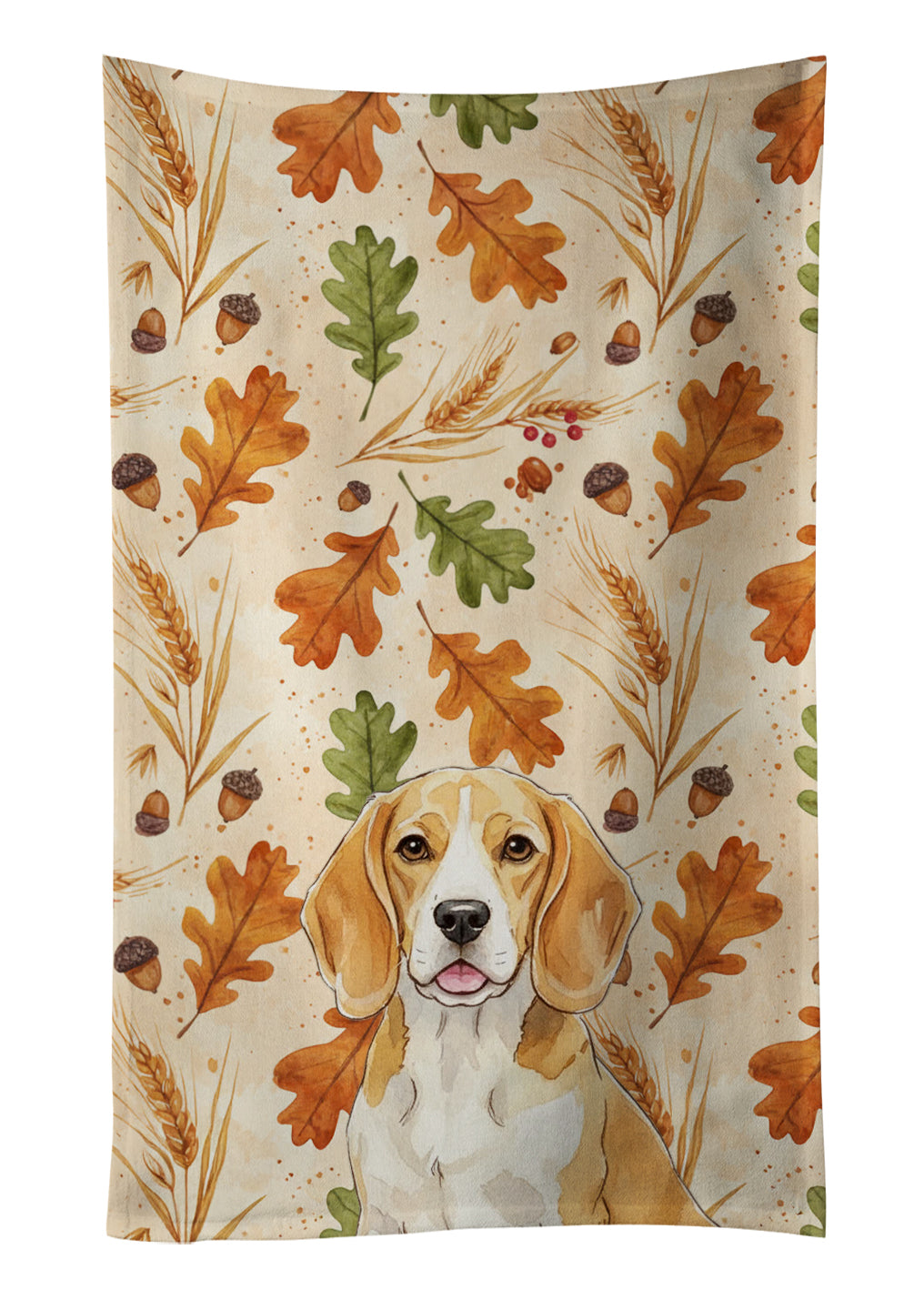 Caroline's Treasures Lemon and White Beagle Heirloom Fall Kitchen Towel