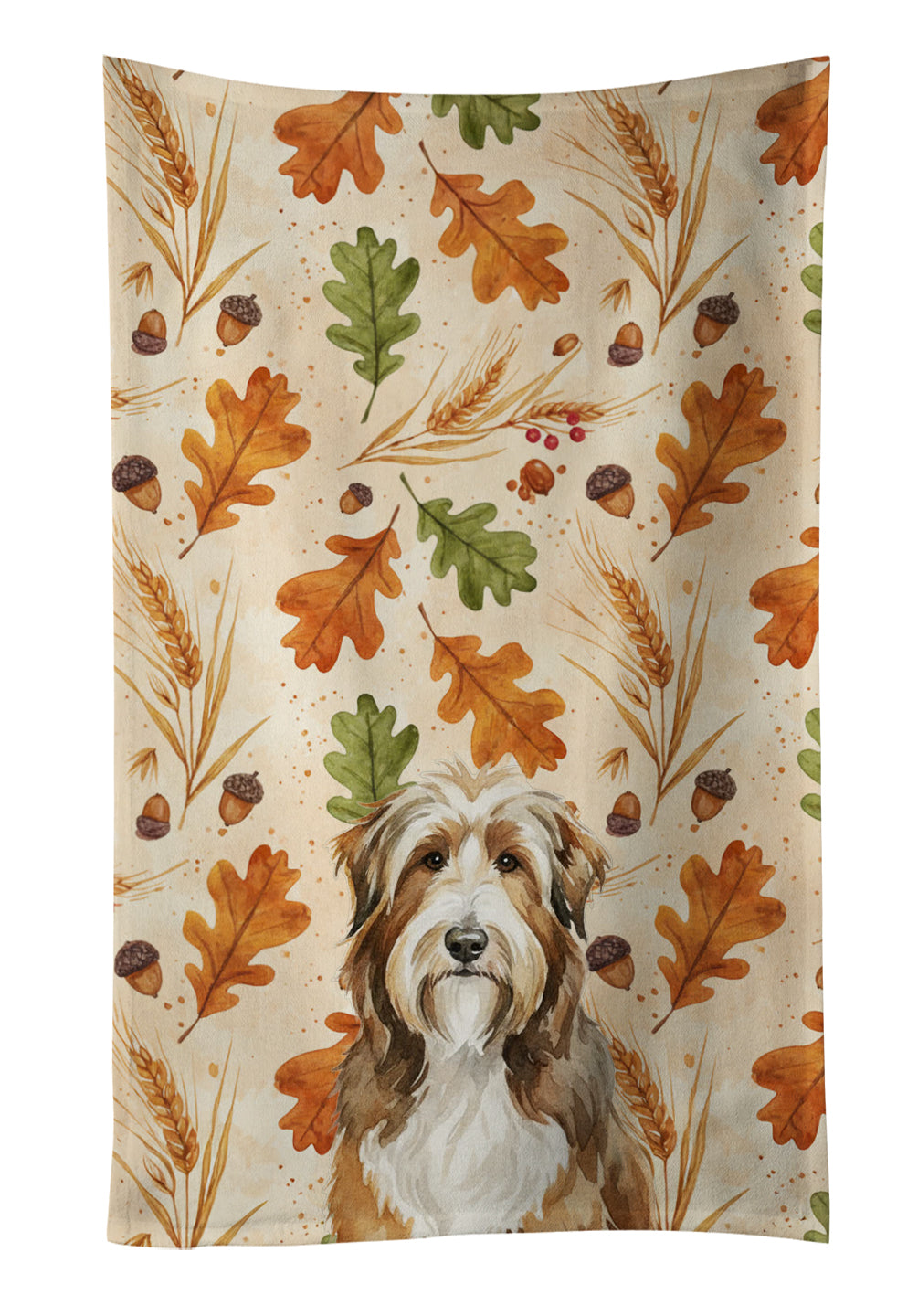 Caroline's Treasures Brown Bearded Collie Heirloom Fall Kitchen Towel
