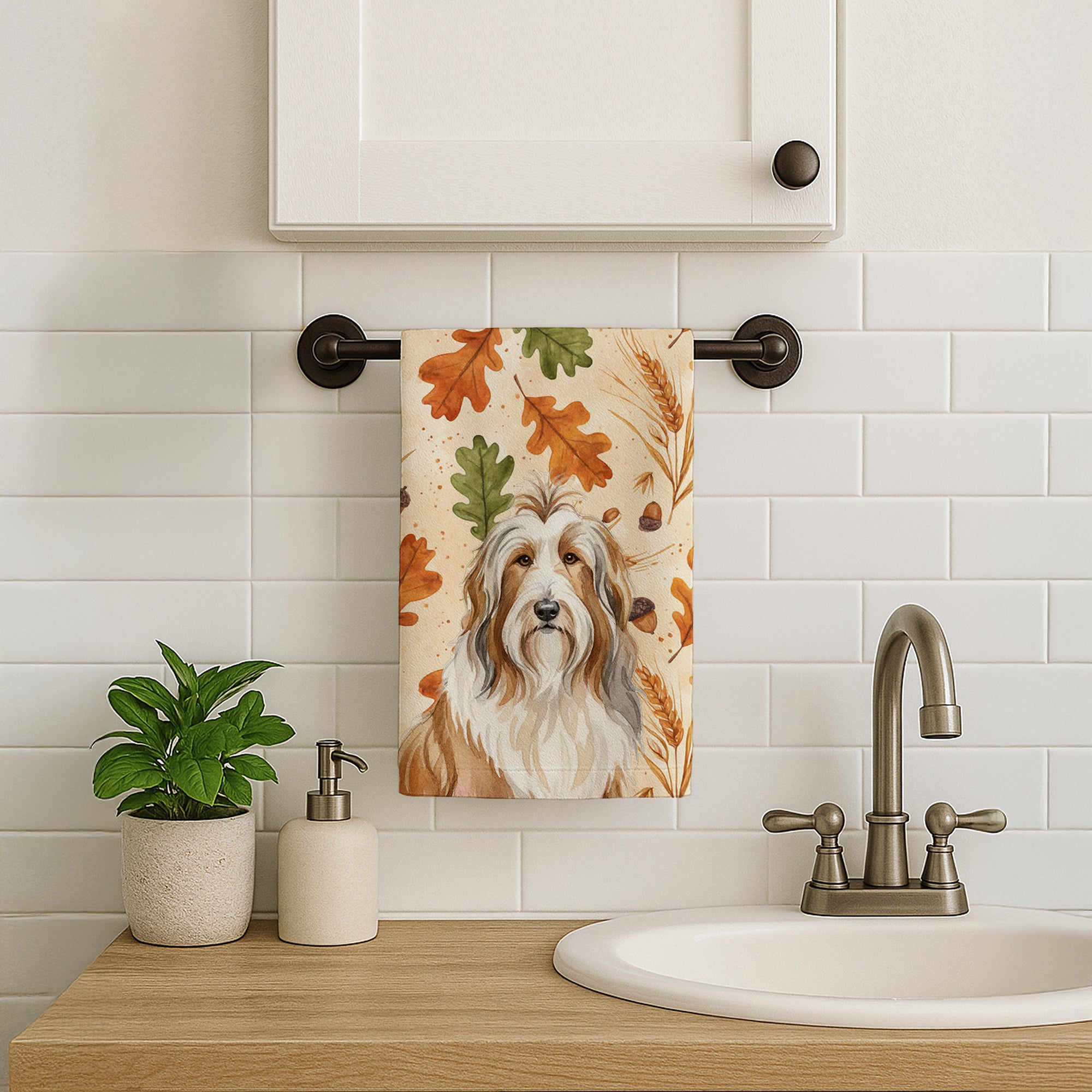 Caroline's Treasures Fawn Bearded Collie Heirloom Fall Kitchen Towel