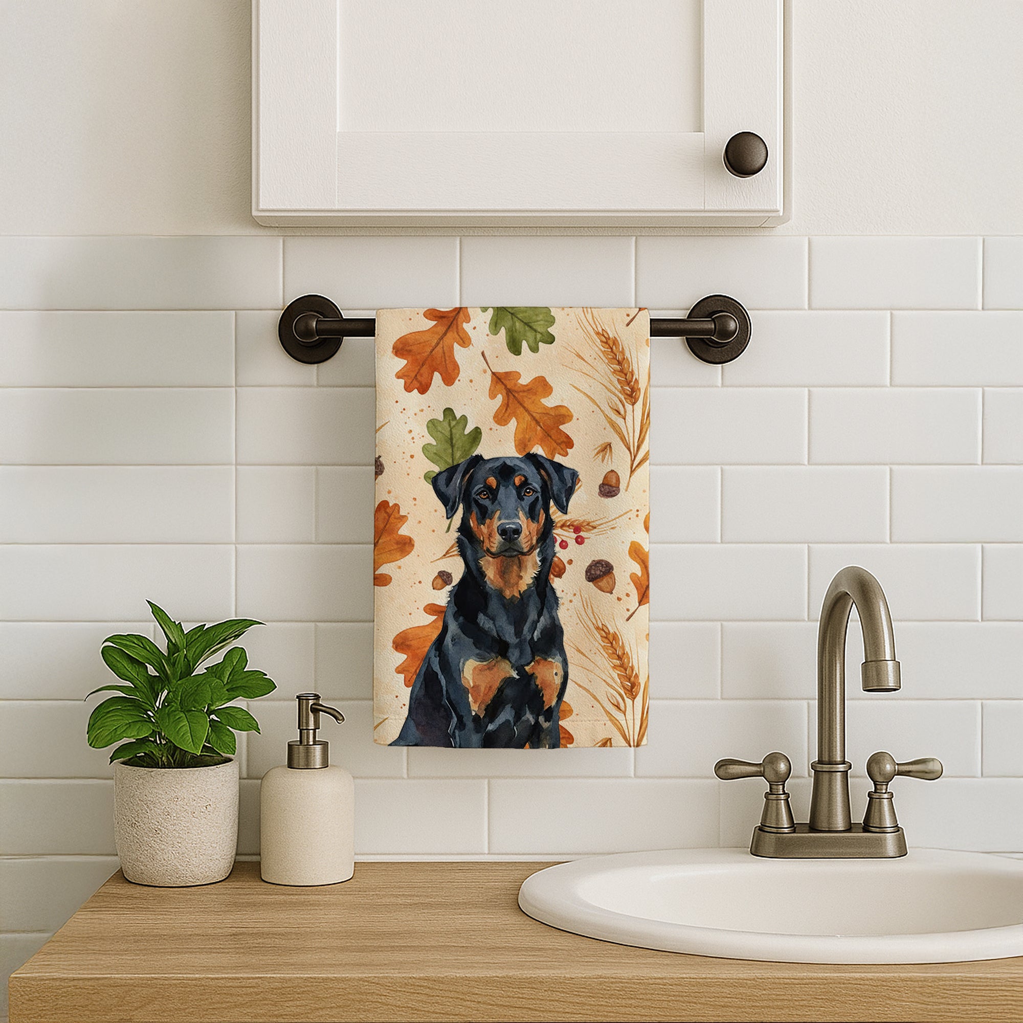 Caroline's Treasures Beauceron Heirloom Fall Kitchen Towel