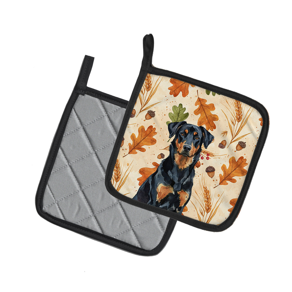Caroline's Treasures Beauceron Heirloom Fall Pair of Pot Holders