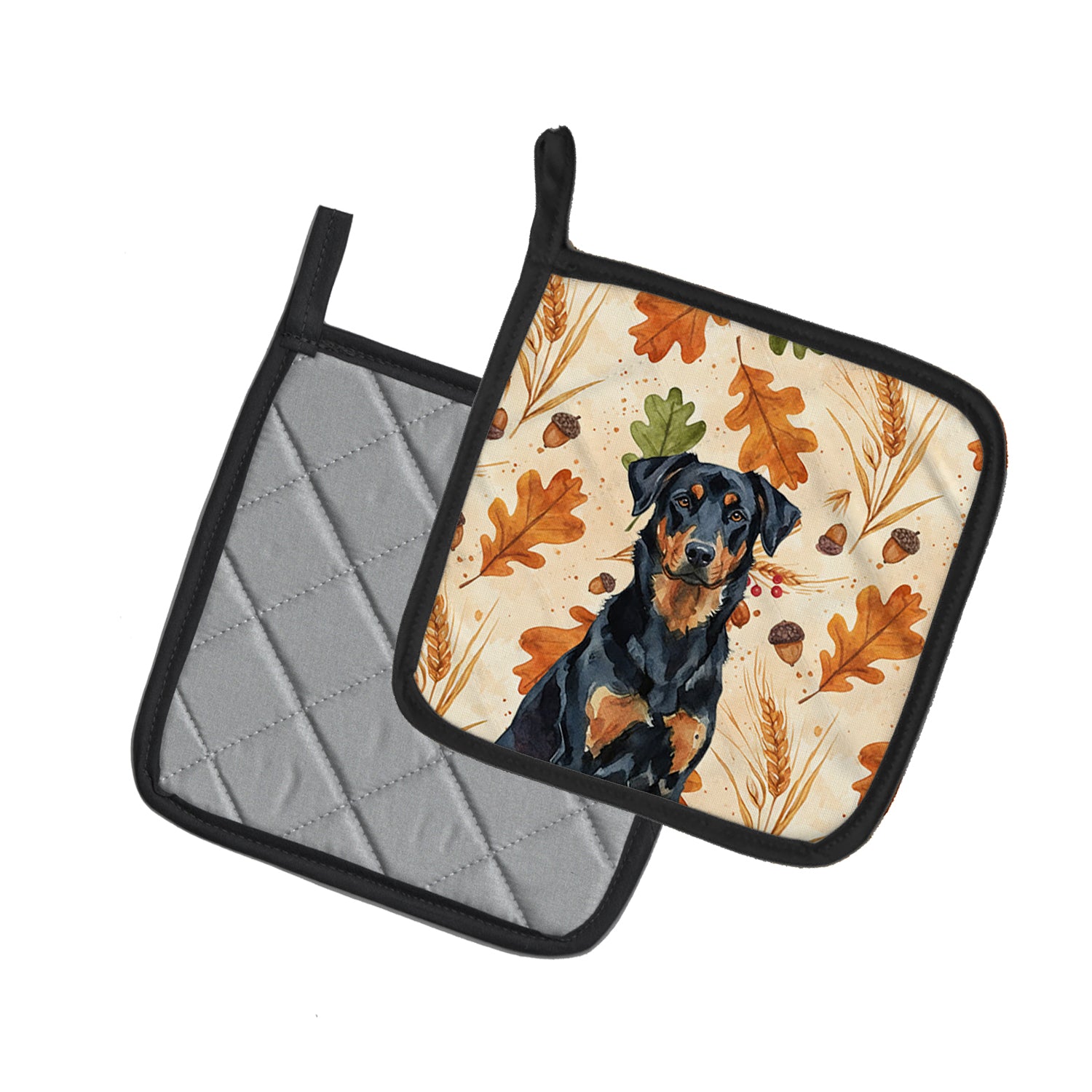Caroline's Treasures Beauceron Heirloom Fall Pair of Pot Holders