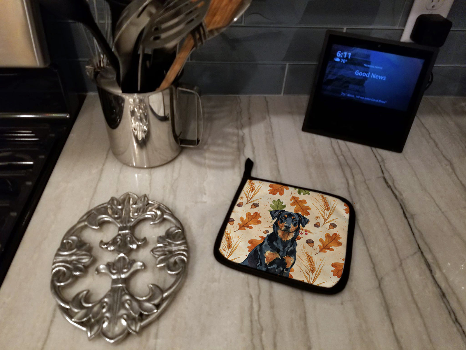 Caroline's Treasures Beauceron Heirloom Fall Pair of Pot Holders