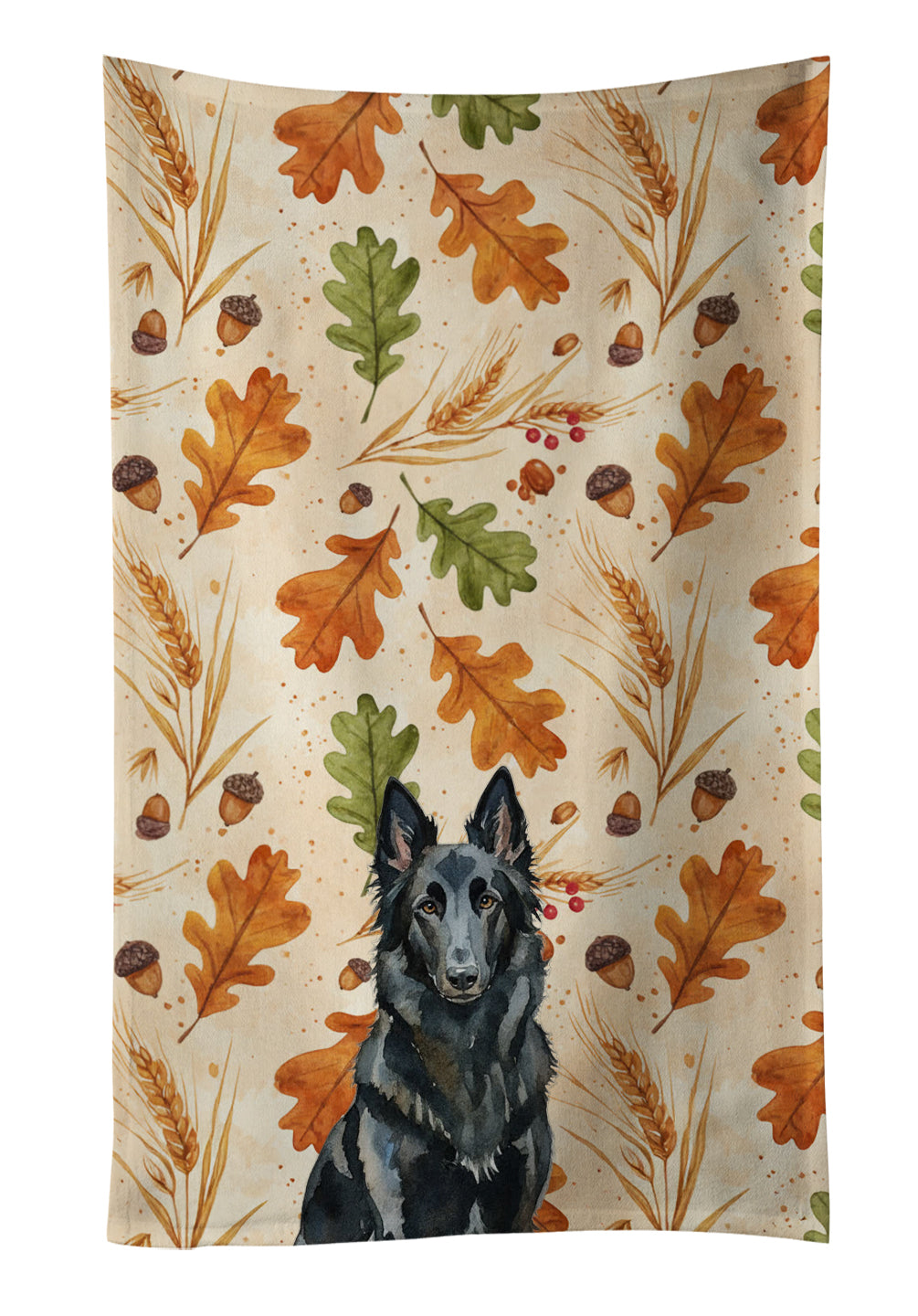 Caroline's Treasures Belgian Sheepdog Groenendael Heirloom Fall Kitchen Towel
