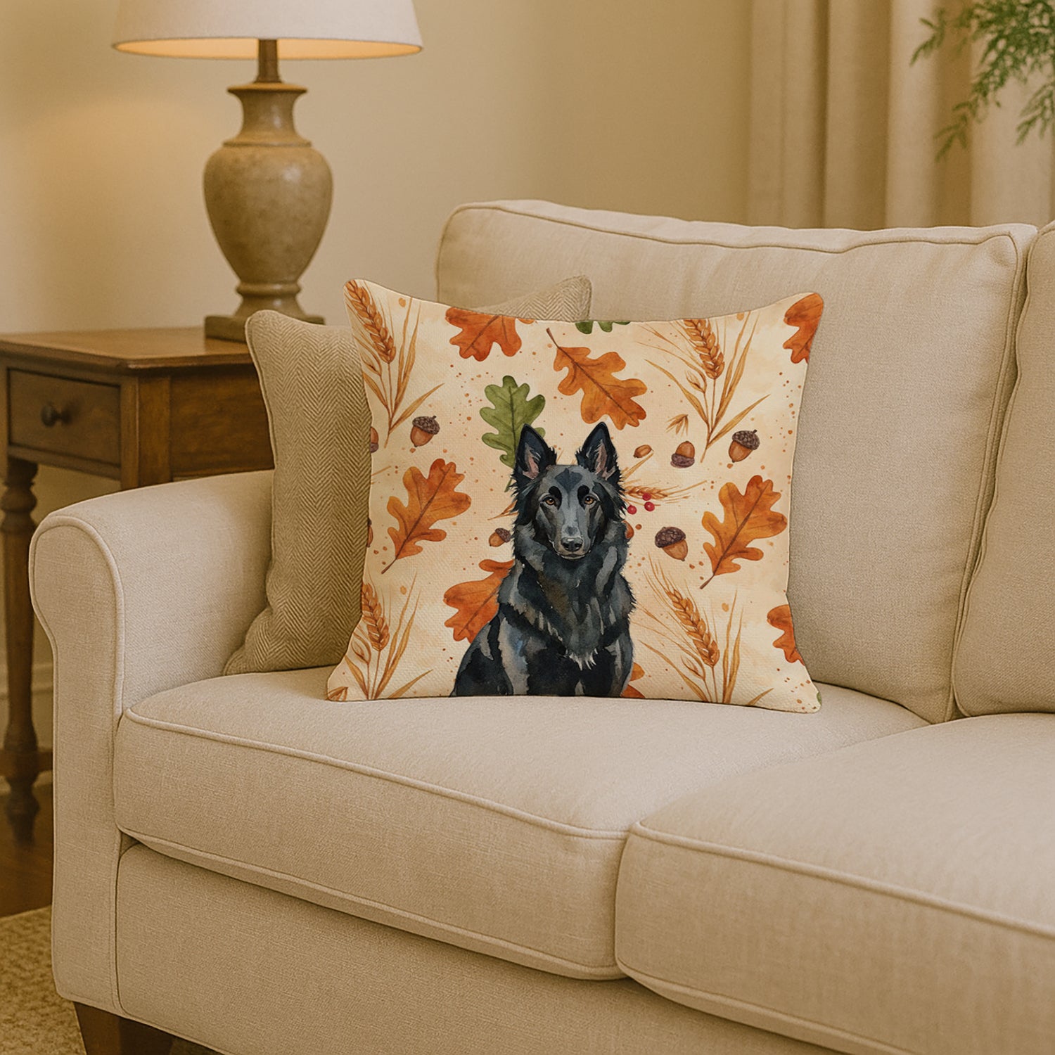 Caroline's Treasures Belgian Sheepdog Groenendael Heirloom Fall Throw Pillow