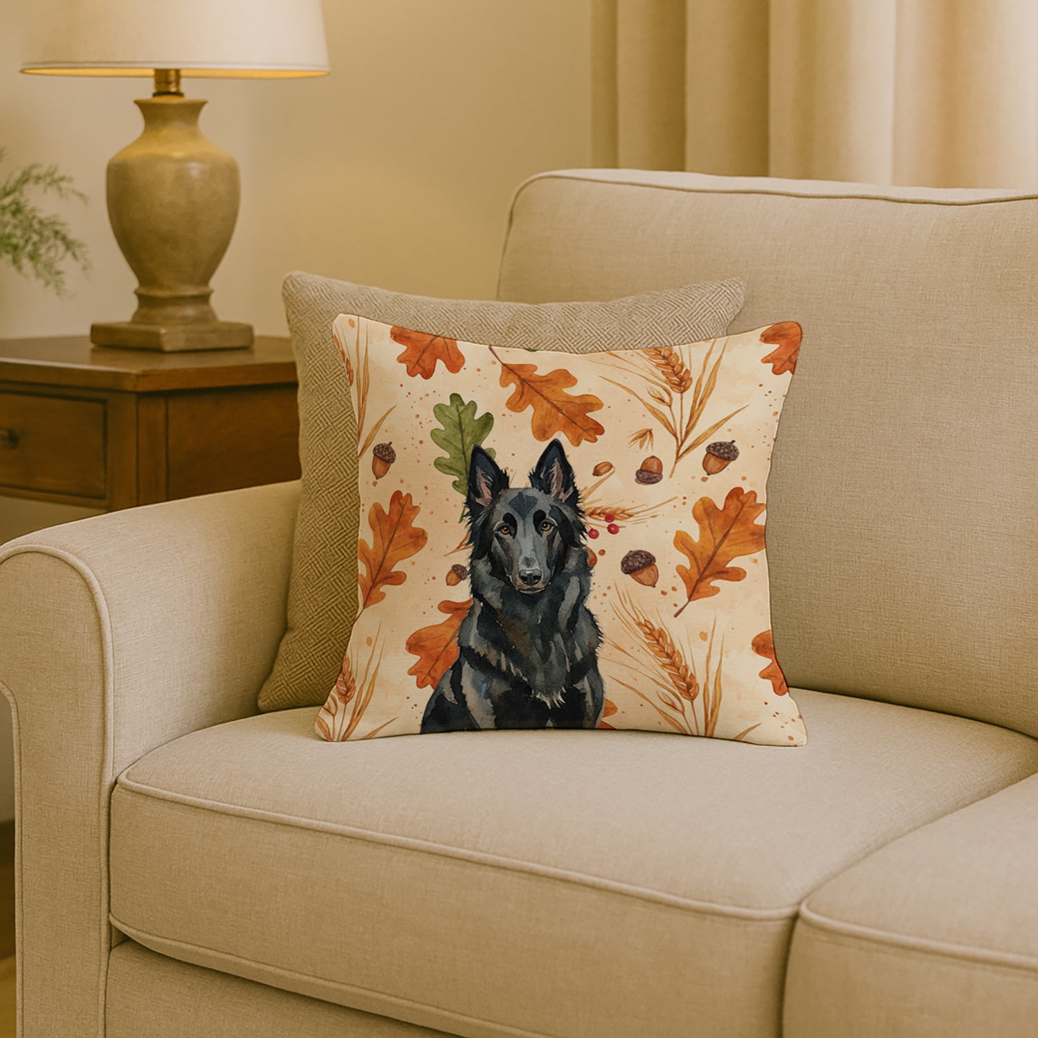 Caroline's Treasures Belgian Sheepdog Groenendael Heirloom Fall Throw Pillow