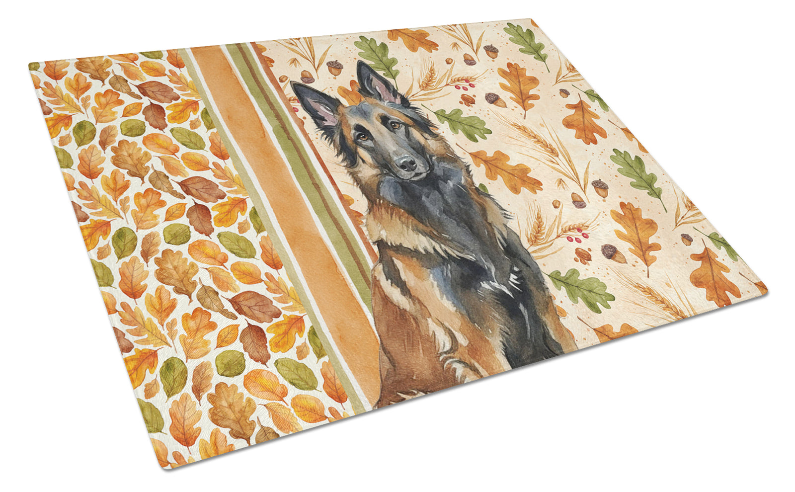 Caroline's Treasures Belgian Tervuren Heirloom Fall Glass Cutting Board