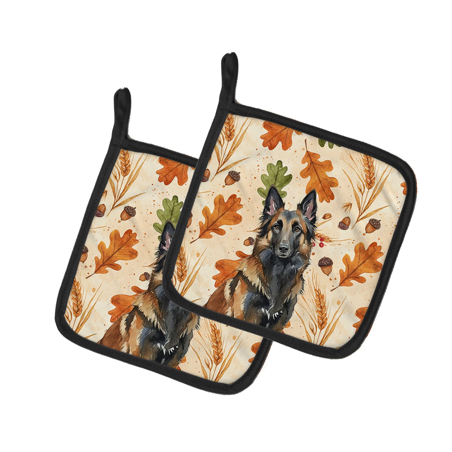 Caroline's Treasures Belgian Tervuren Heirloom Fall Pair of Pot Holders