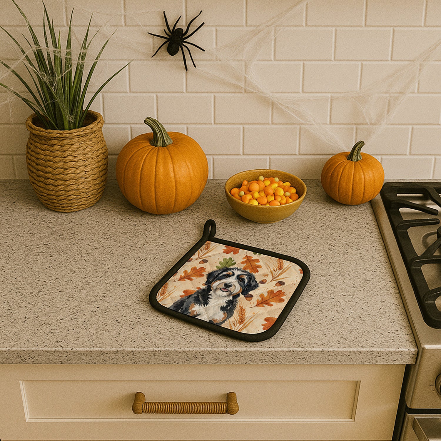 Caroline's Treasures Berndoodle Heirloom Fall Pair of Pot Holders