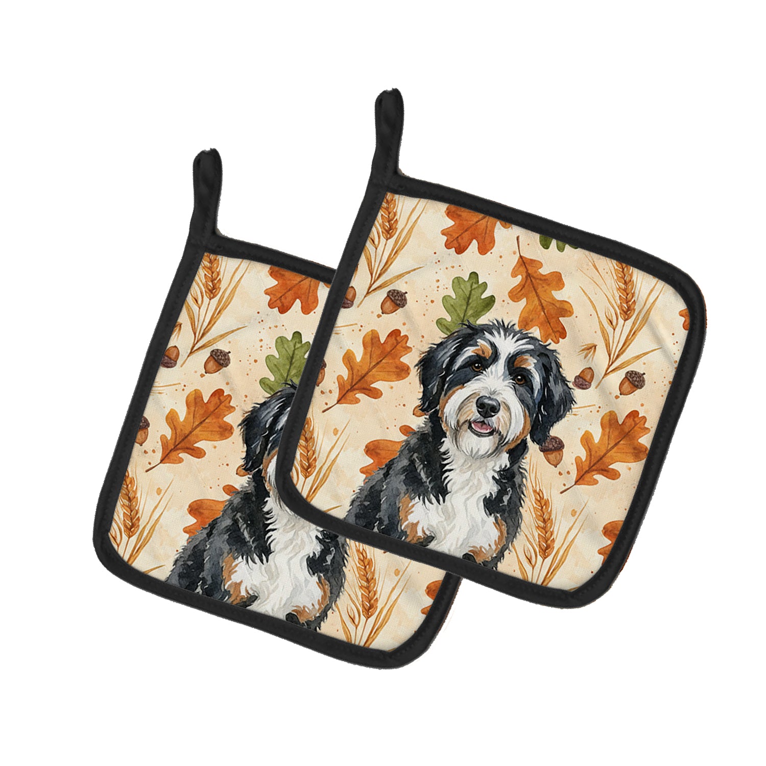 Caroline's Treasures Berndoodle Heirloom Fall Pair of Pot Holders