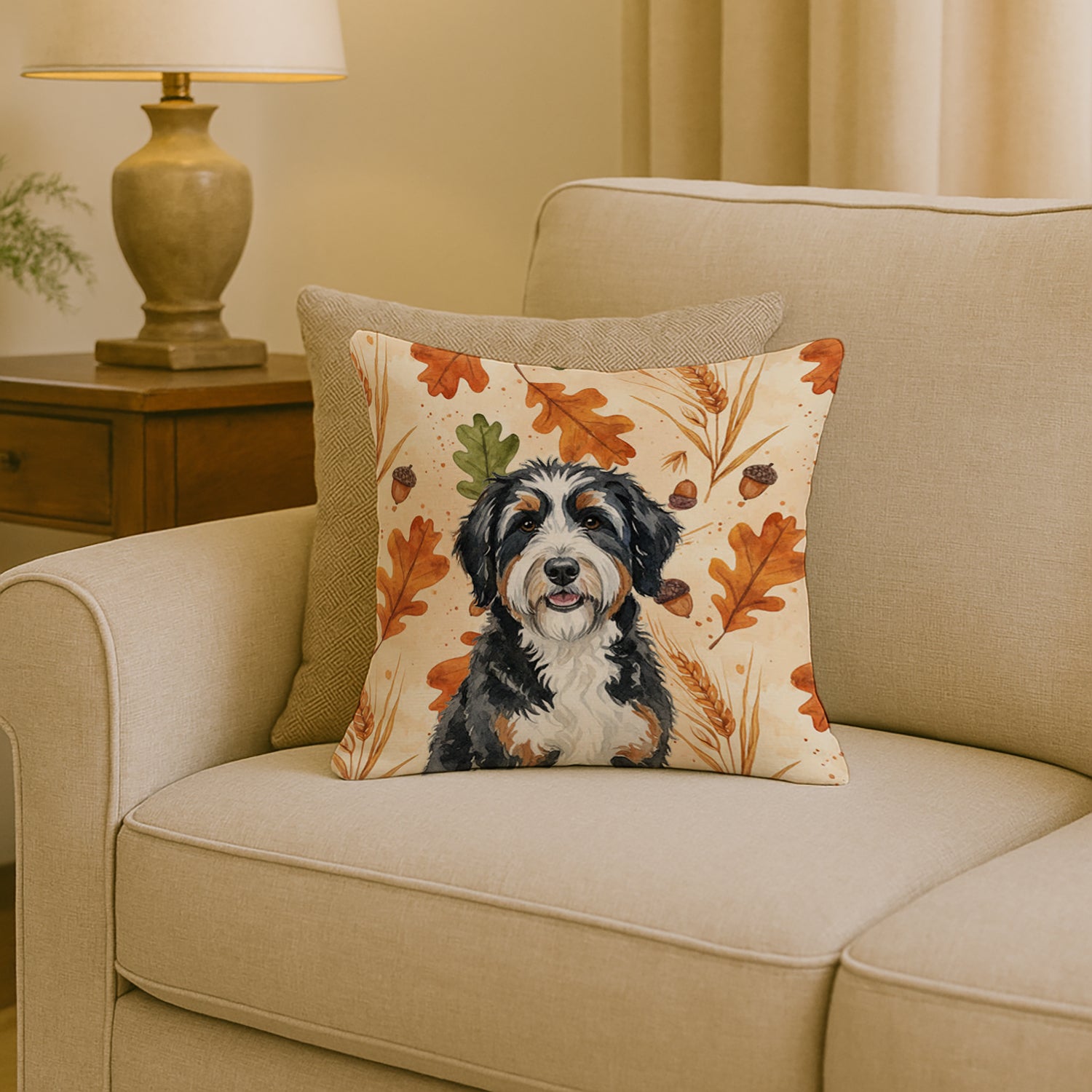 Caroline's Treasures Berndoodle Heirloom Fall Throw Pillow