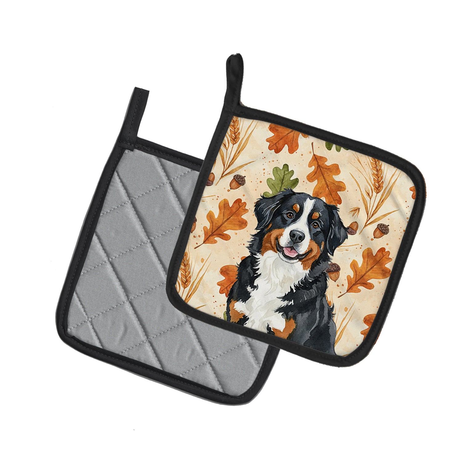 Caroline's Treasures Bernese Mountain Dog Heirloom Fall Pair of Pot Holders