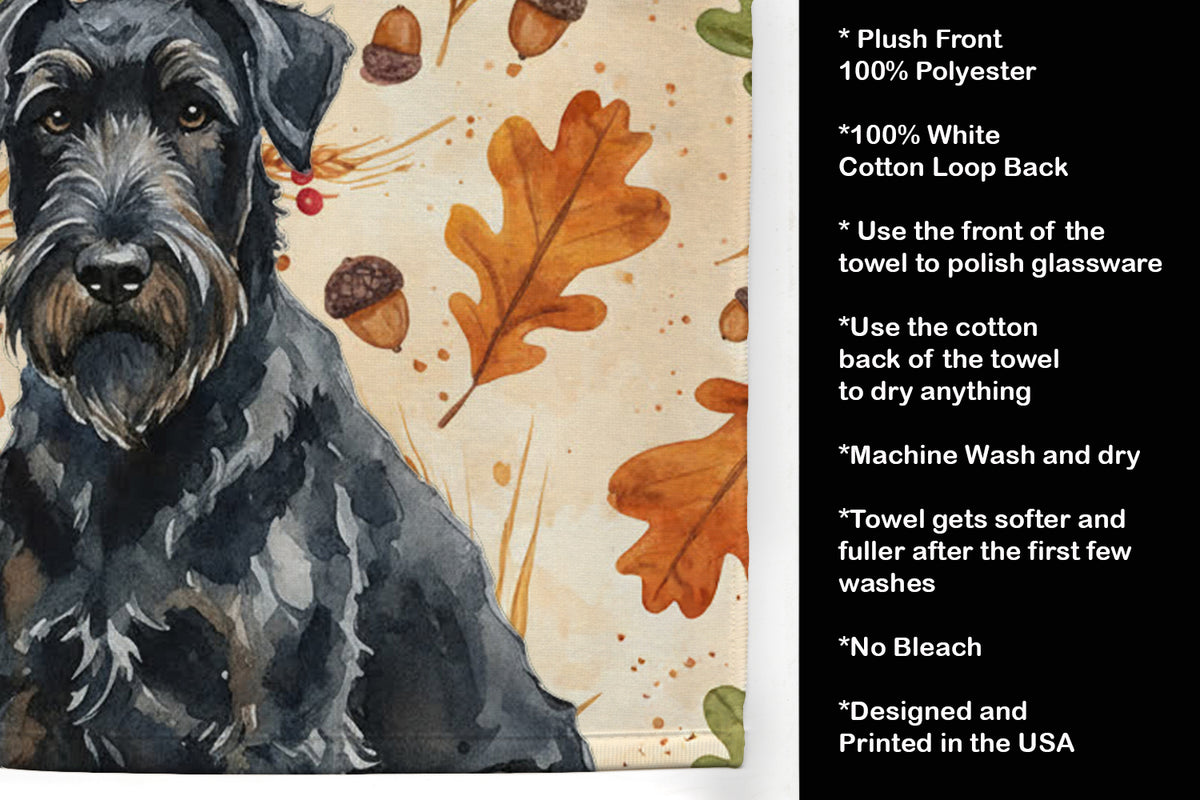 Caroline's Treasures Black Russian Terrier Heirloom Fall Kitchen Towel
