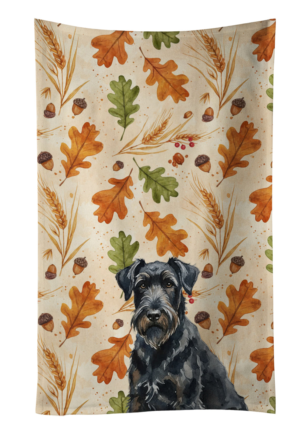 Caroline's Treasures Black Russian Terrier Heirloom Fall Kitchen Towel
