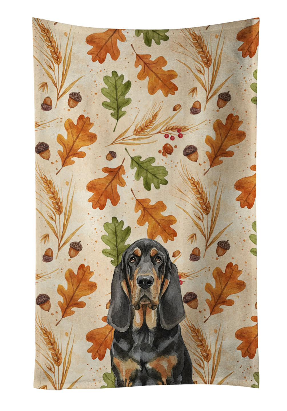 Caroline's Treasures Black and Tan Bloodhound Heirloom Fall Kitchen Towel