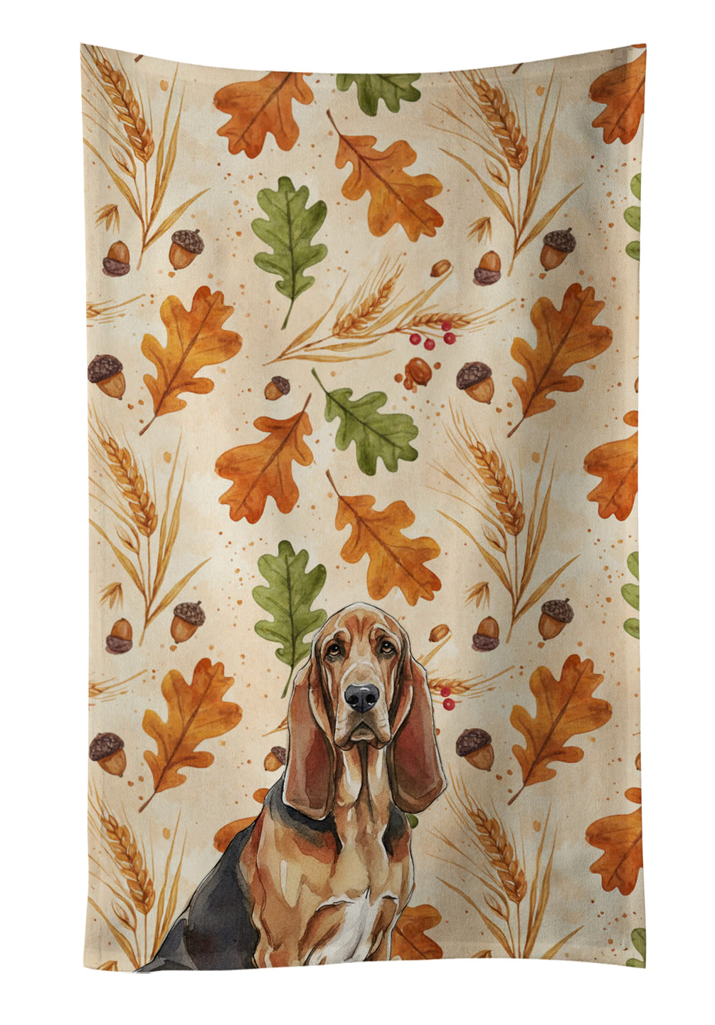 Caroline's Treasures Liver and Tan Bloodhound Heirloom Fall Kitchen Towel