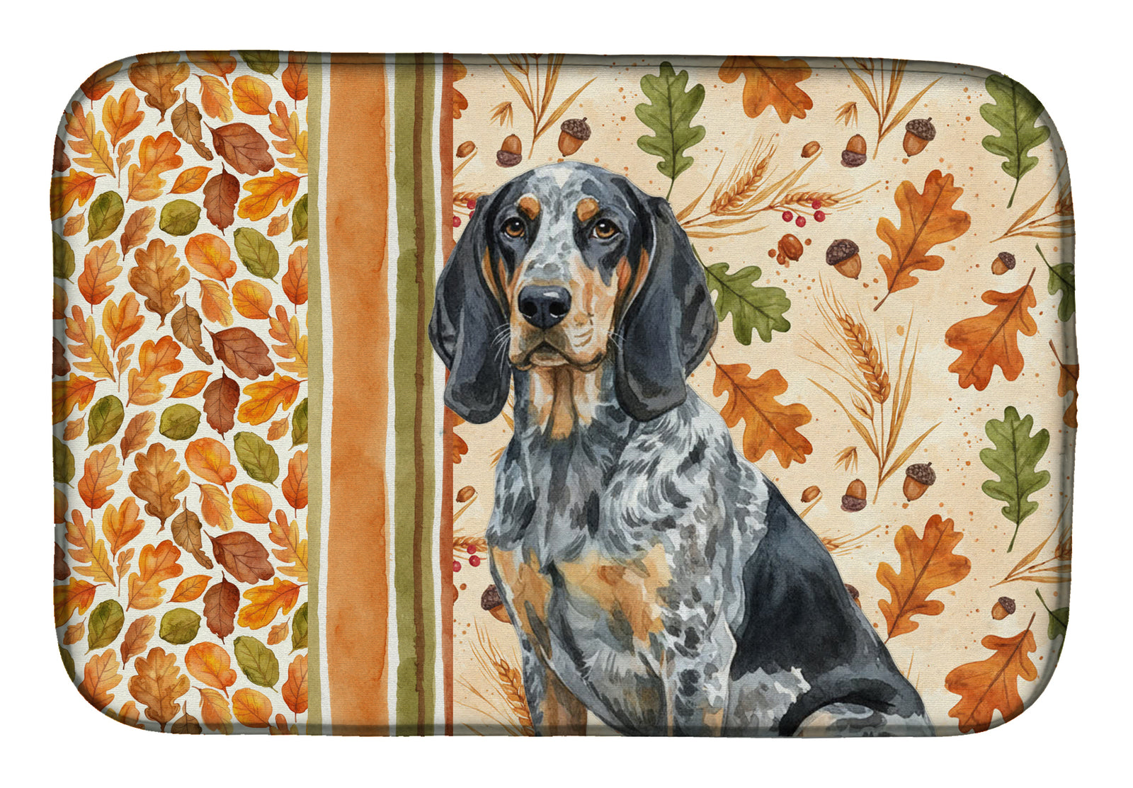 Caroline's Treasures Bluetick Coonhound Heirloom Fall Dish Drying Mat