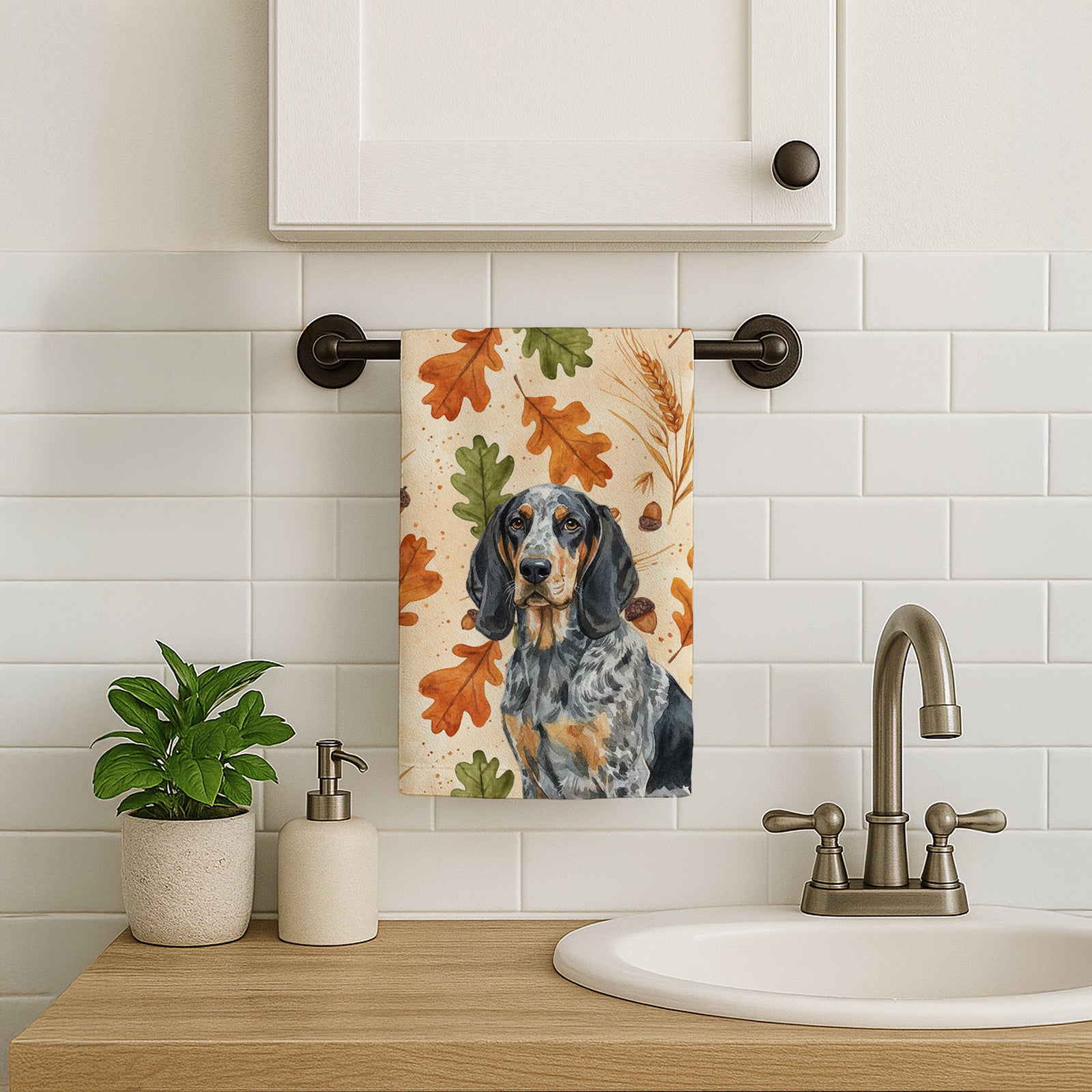 Caroline's Treasures Bluetick Coonhound Heirloom Fall Kitchen Towel
