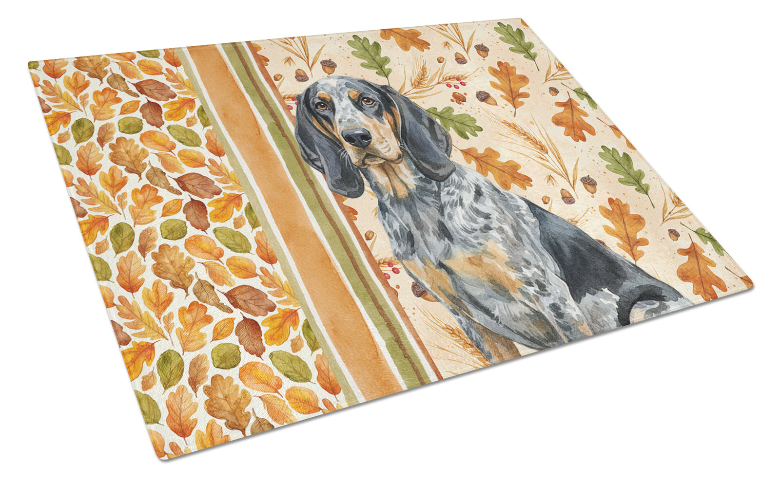 Caroline's Treasures Bluetick Coonhound Heirloom Fall Glass Cutting Board