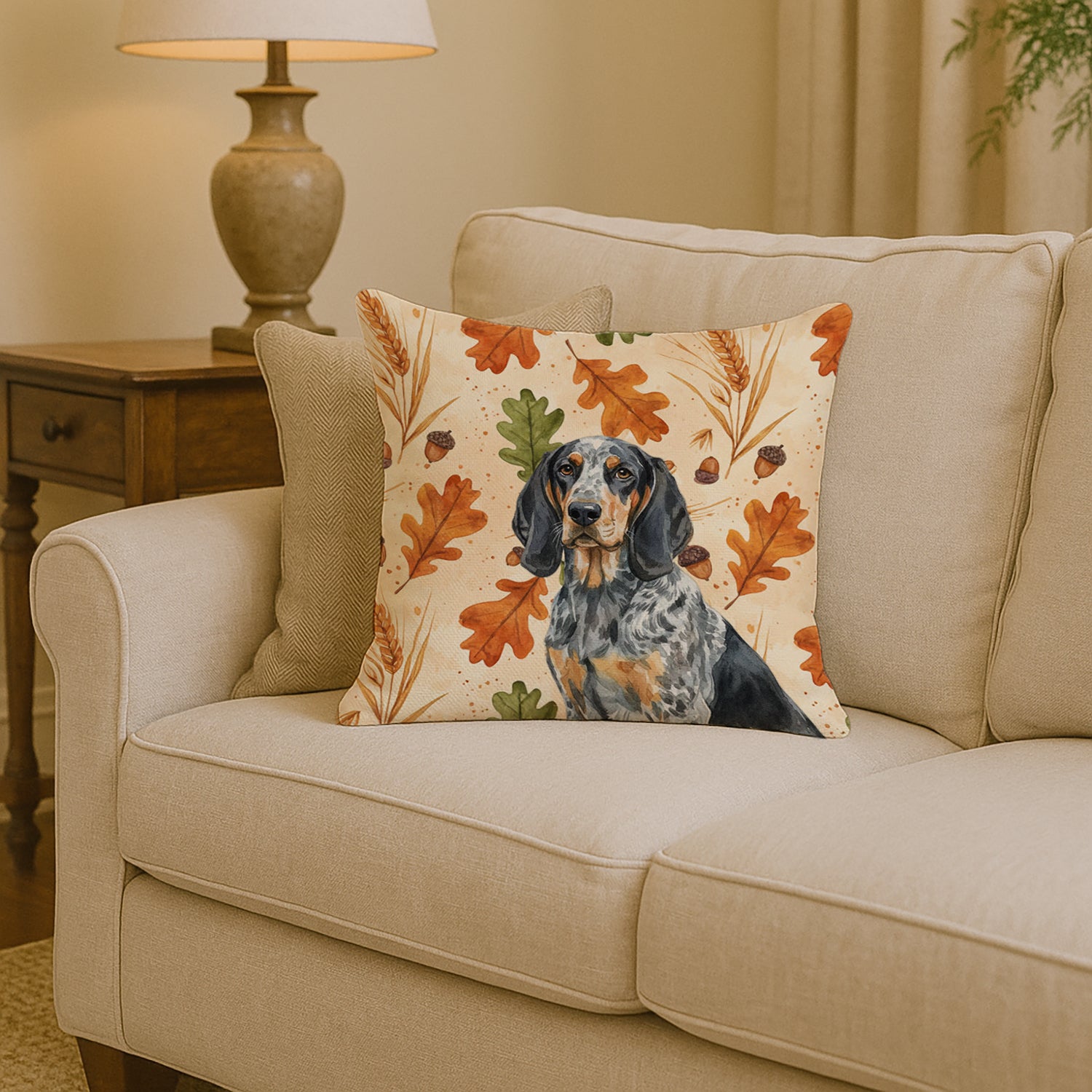 Caroline's Treasures Bluetick Coonhound Heirloom Fall Throw Pillow