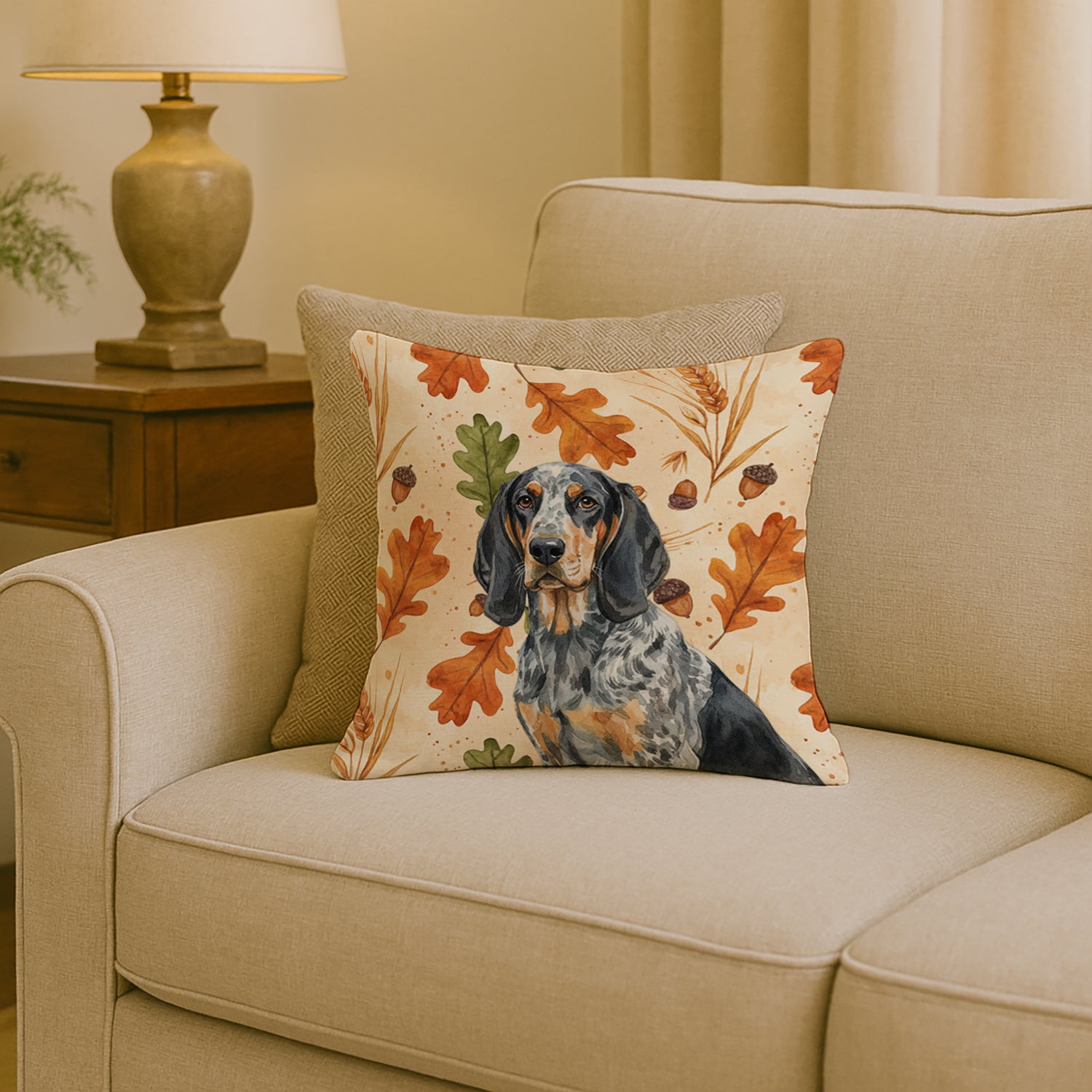 Caroline's Treasures Bluetick Coonhound Heirloom Fall Throw Pillow