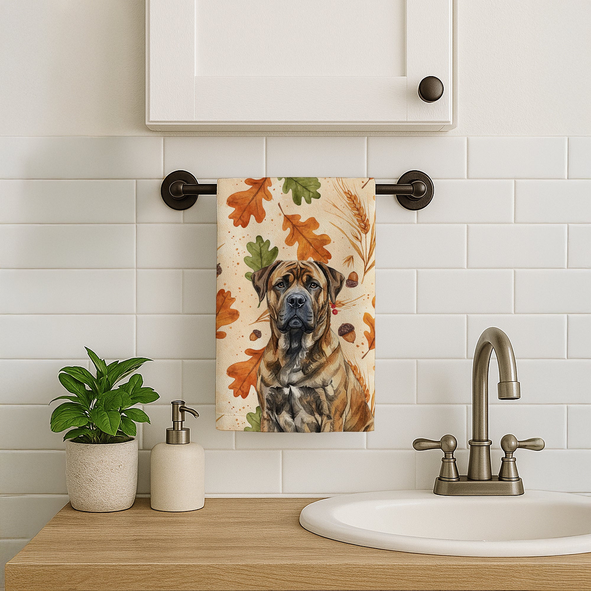 Caroline's Treasures Brindle Boerboel Heirloom Fall Kitchen Towel