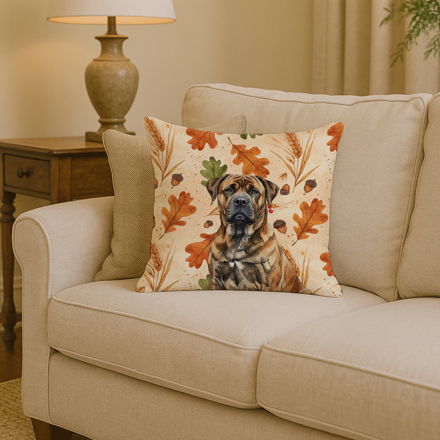 Caroline's Treasures Brindle Boerboel Heirloom Fall Throw Pillow