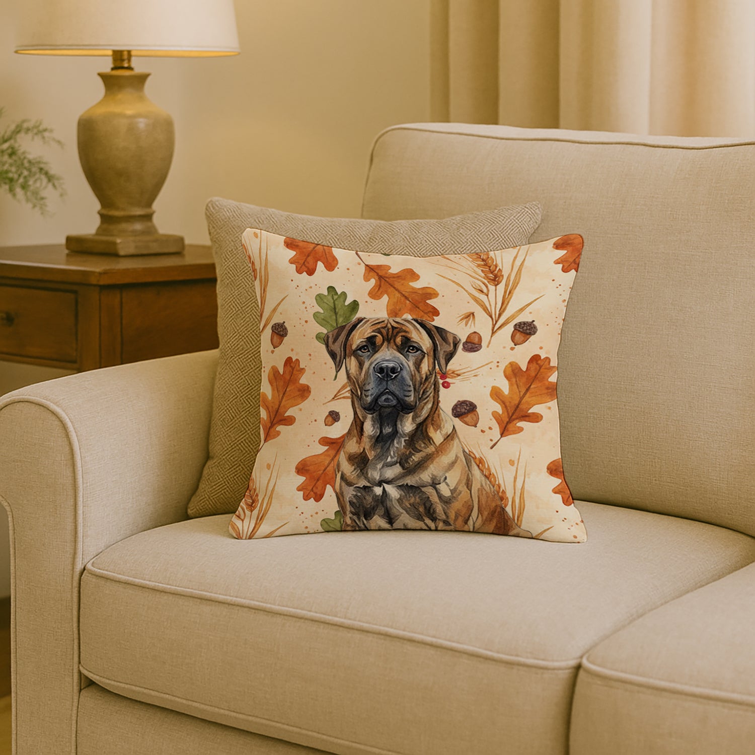 Caroline's Treasures Brindle Boerboel Heirloom Fall Throw Pillow