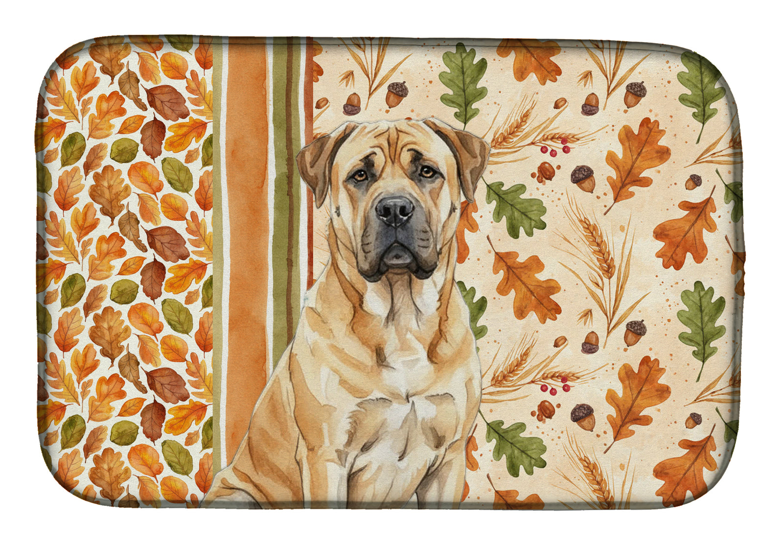 Caroline's Treasures Fawn Boerboel Heirloom Fall Dish Drying Mat