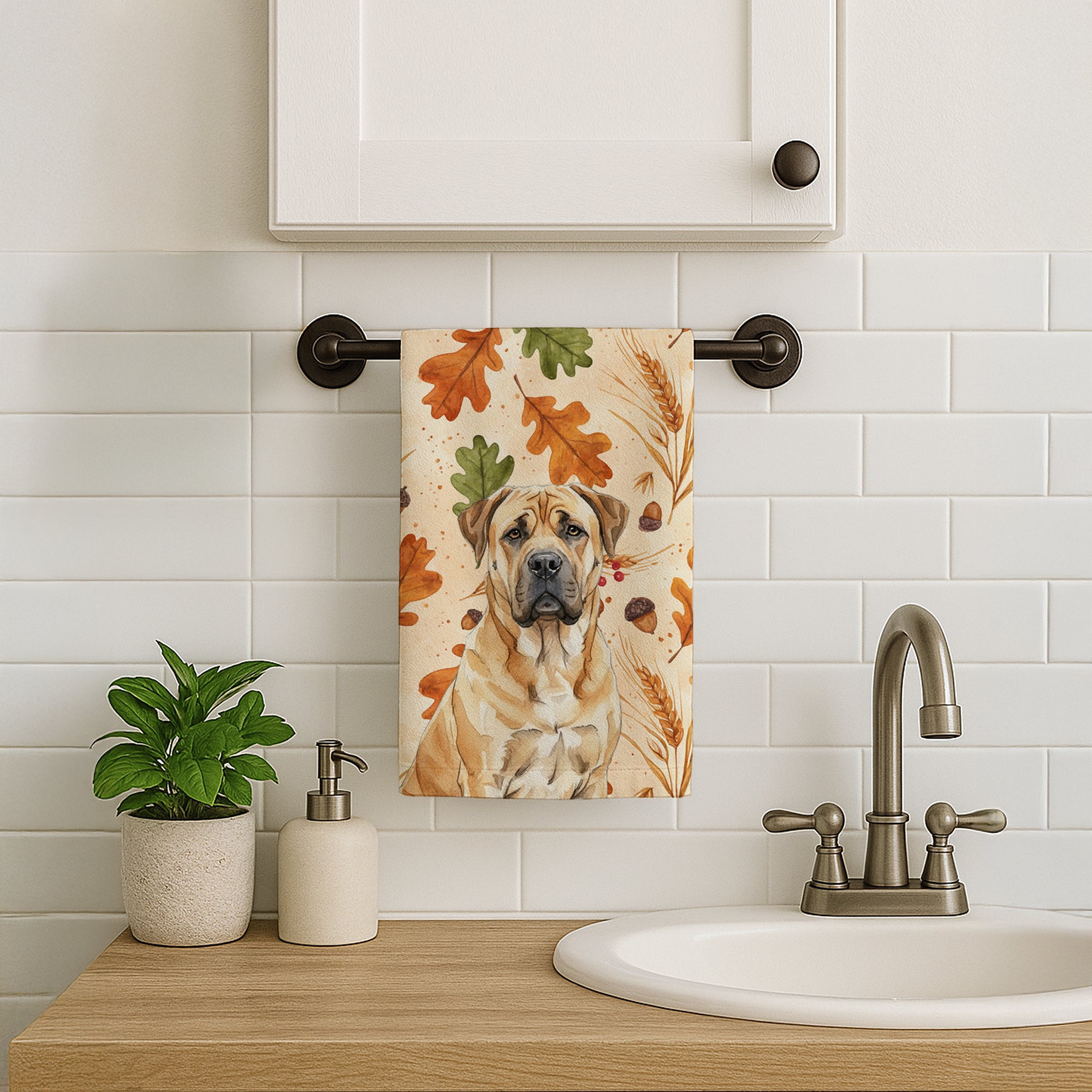 Caroline's Treasures Fawn Boerboel Heirloom Fall Kitchen Towel