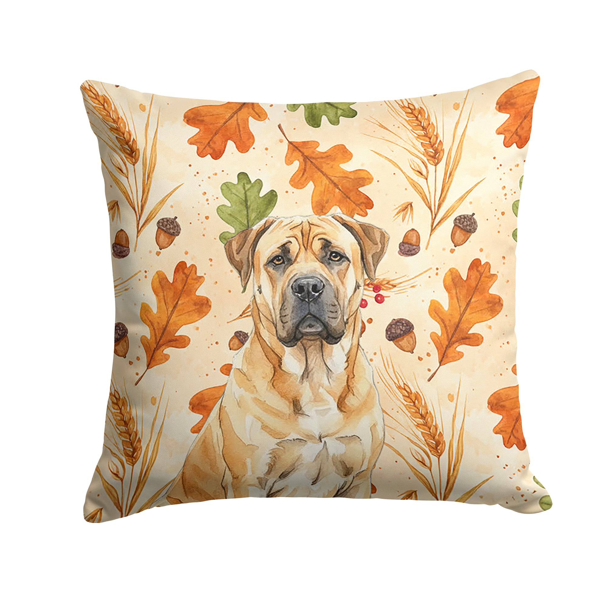 Caroline's Treasures Fawn Boerboel Heirloom Fall Throw Pillow