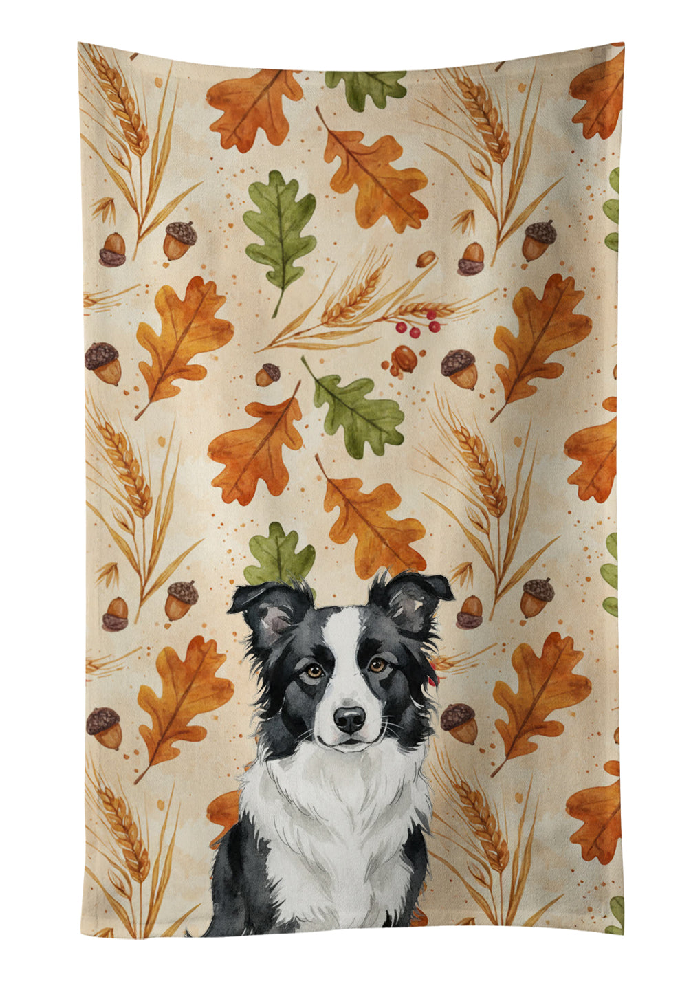 Caroline's Treasures Blue Merle Border Collie Heirloom Fall Kitchen Towel