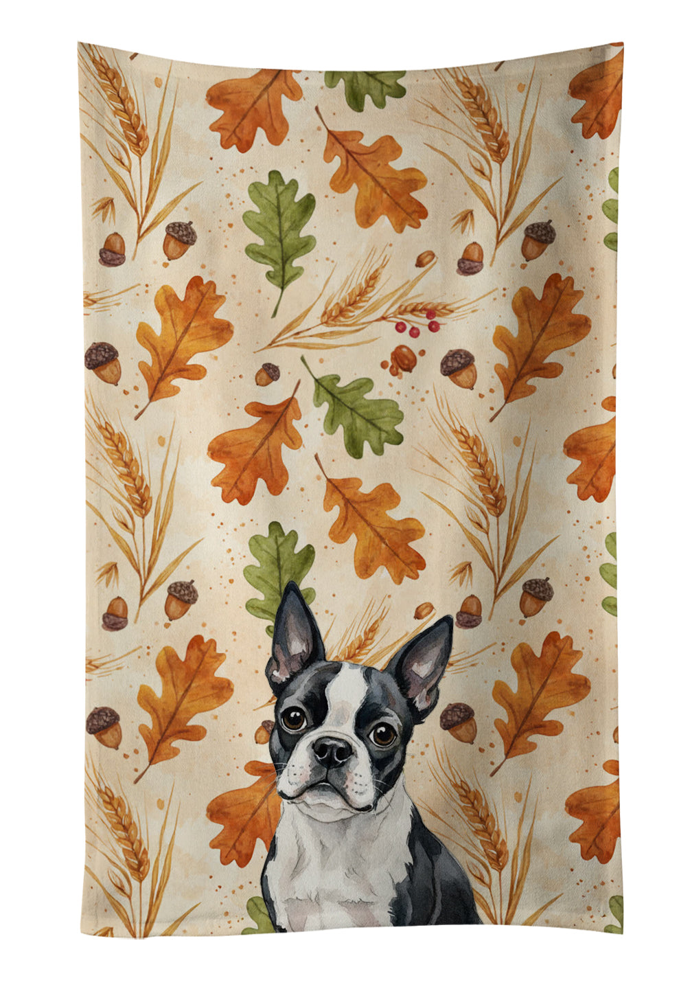 Caroline's Treasures Boston Terrier Heirloom Fall Kitchen Towel