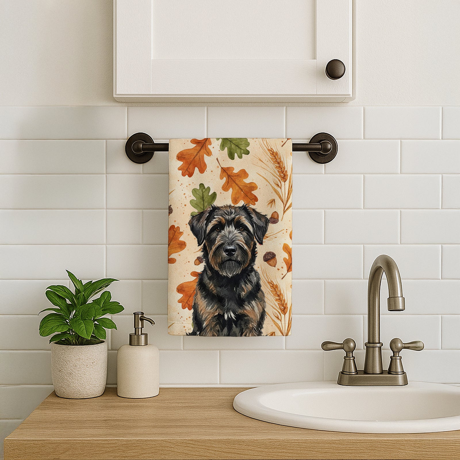 Caroline's Treasures Brindle Bouvier des Flandres Heirloom Fall Kitchen Towel